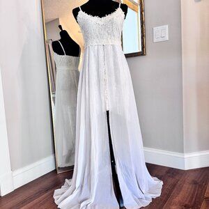 Custom White 3-Layer Mini-Maxi Dress/Beachy Boho Wedding Dress